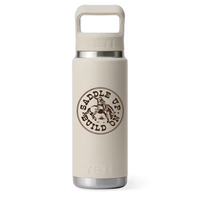 Houzz x NFR Saddle Badge - YETI Rambler 26 oz Water Bottle with Straw Cap