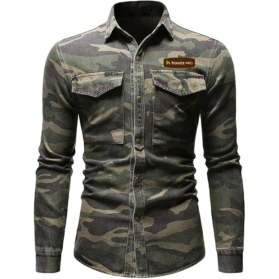 Houzz x NFR Saddle Up - Mens Long Sleeve Camp Button Down Shirt
